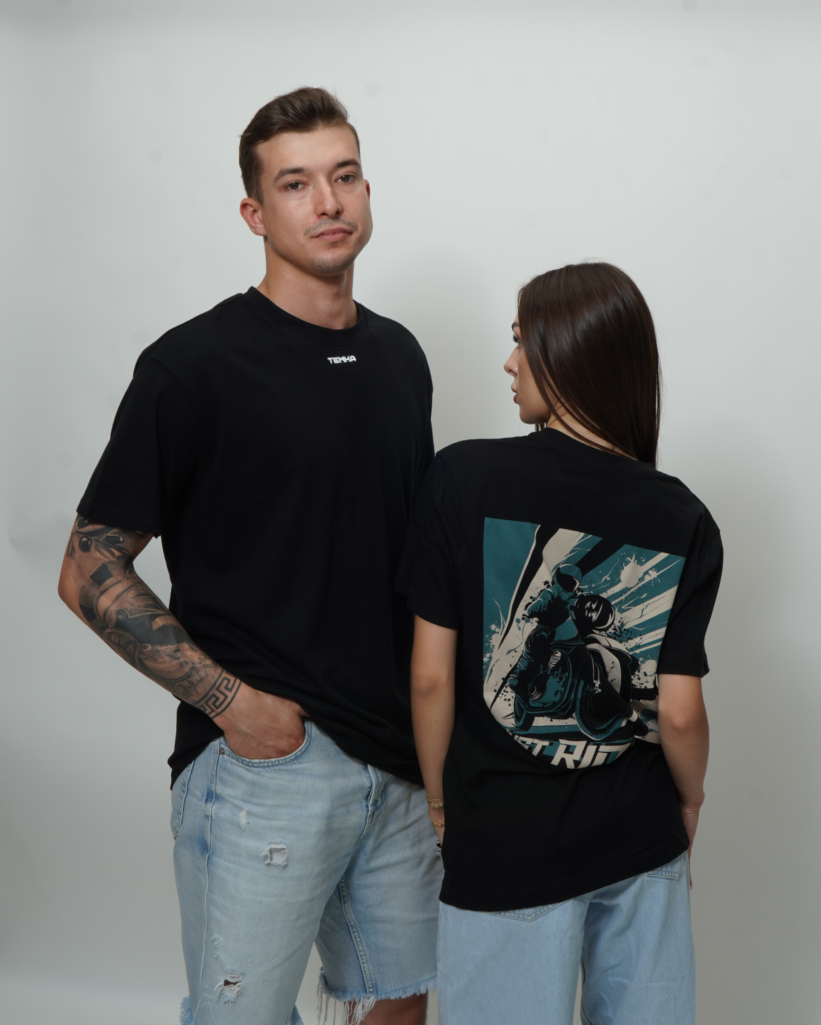 KOSZULKA TEMKA OVERSIZE "JUST RIDE" UNISEX