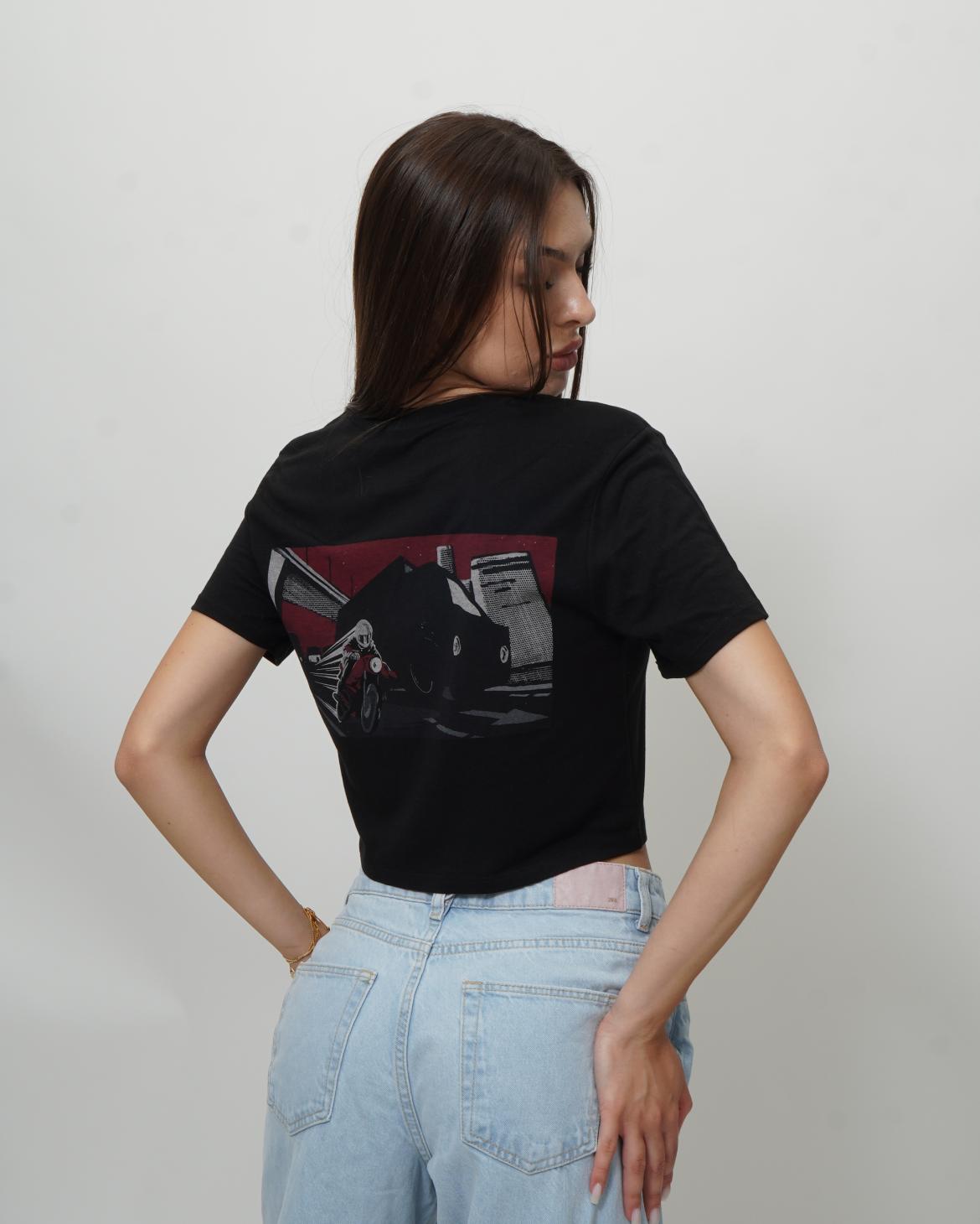 TEMKA T-SHIRT CROP SLIM "RED CITY" FEMALE